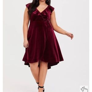 Torrid Velvet Faux Wrap Dress